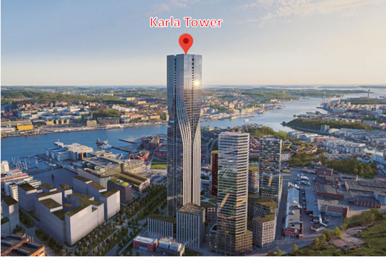 北歐在建最高245米Karla Tower基坑監測來自中國 